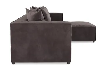 Cubo 4-sits Vändbar L-formad Djup Modulsoffa med Divan i Sammet - Mörkgrå - Möbler - Soffa - Divansoffa & schäslongsoffa - 3 sits soffa med divan