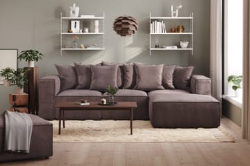 Cubo 4-sits Vändbar L-formad Djup Modulsoffa med Divan i Sammet - Mörkgrå - Möbler - Soffa - Divansoffa & schäslongsoffa - 3 sits soffa med divan