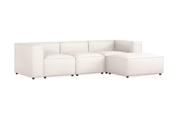 Cubo 4-sits Vändbar L-formad Djup Modulsoffa med Divan i Tyg - Vit - Möbler - Soffa - Divansoffa & schäslongsoffa - 3 sits soffa med divan