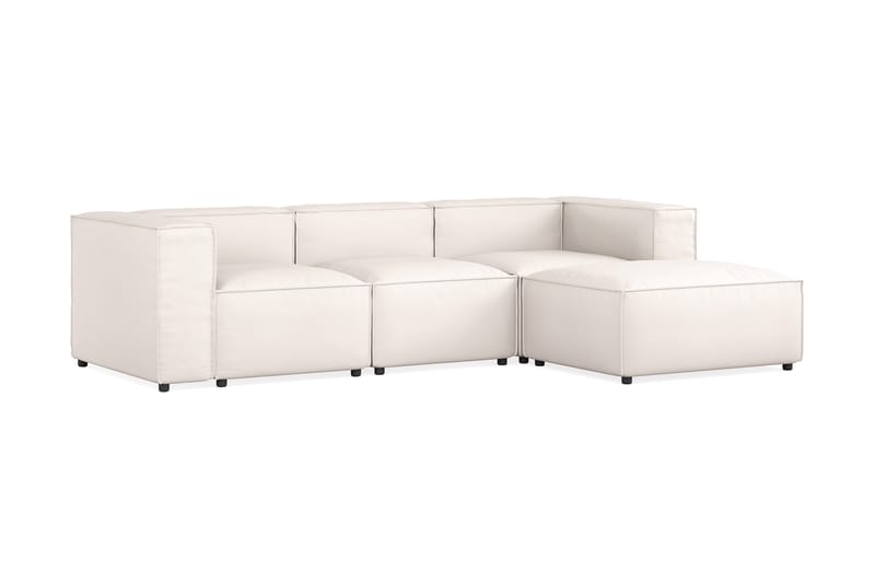 Cubo 4-sits Vändbar L-formad Djup Modulsoffa med Divan i Tyg - Vit - Möbler - Soffa - Divansoffa & schäslongsoffa - 3 sits soffa med divan