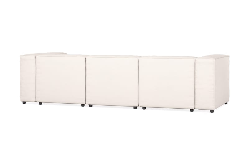 Cubo 4-sits Vändbar L-formad Djup Modulsoffa med Divan i Tyg - Vit - Möbler - Soffa - Divansoffa & schäslongsoffa - 3 sits soffa med divan