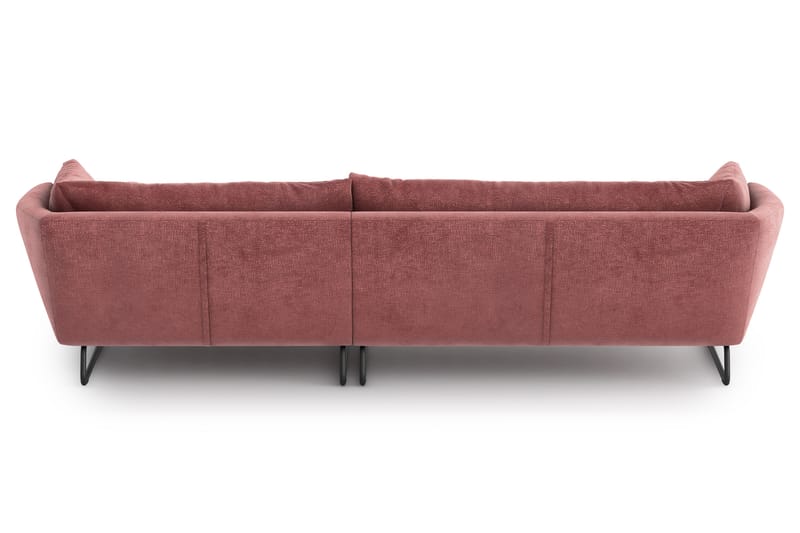 Divanbäddsoffa Gunntorp - Rosa - 4 sits soffa med divan - Divansoffa & schäslongsoffa