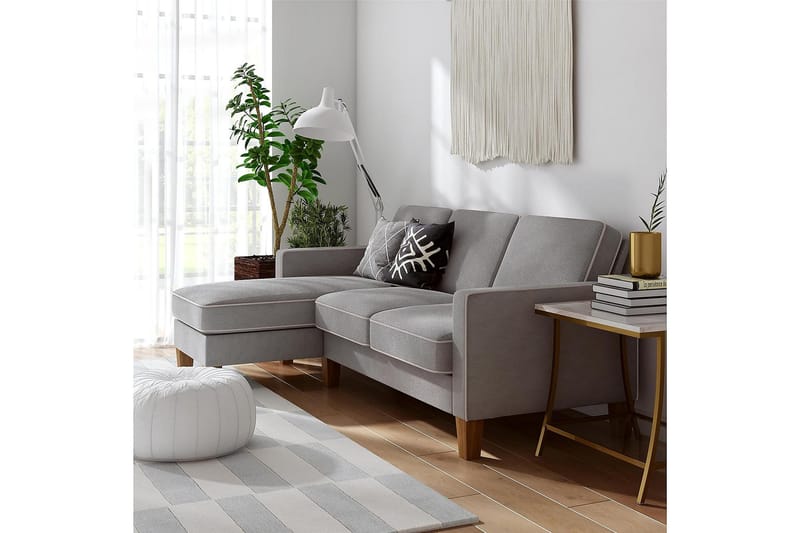 Divansoffa Bowen Grå - Novogratz - Möbler - Soffa - Divansoffa & schäslongsoffa - 3 sits soffa med divan