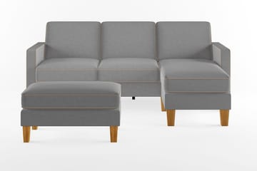 Divansoffa Bowen Grå - Novogratz - Möbler - Soffa - Divansoffa & schäslongsoffa - 3 sits soffa med divan