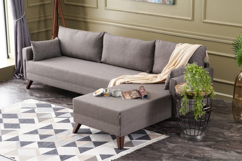 Divansoffa Burundi Höger - Brun - Möbler - Soffa - Divansoffa & schäslongsoffa - 4 sits soffa med divan