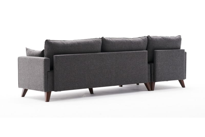 Divansoffa Burundi Vänster - Antracit/Brun - Möbler - Soffa - Divansoffa & schäslongsoffa - 4 sits soffa med divan