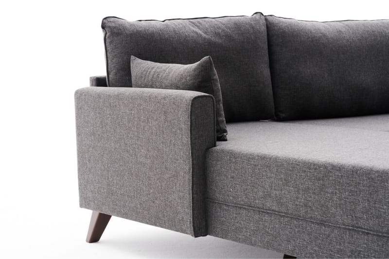 Divansoffa Burundi Vänster - Antracit/Brun - Möbler - Soffa - Divansoffa & schäslongsoffa - 4 sits soffa med divan