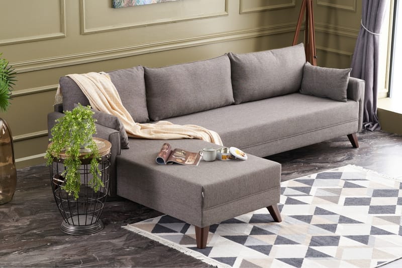 Divansoffa Burundi Vänster - Brun - Möbler - Soffa - Divansoffa & schäslongsoffa - 4 sits soffa med divan