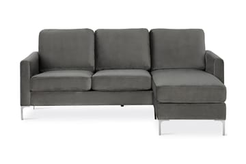 Divansoffa Chapman Grå/Sammet - Novogratz - Möbler - Soffa - Divansoffa & schäslongsoffa - 3 sits soffa med divan