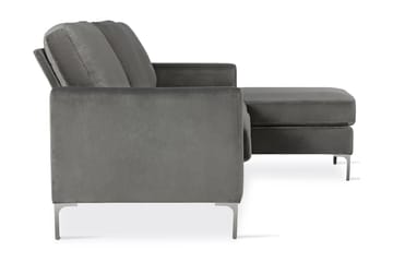 Divansoffa Chapman Grå/Sammet - Novogratz - Möbler - Soffa - Divansoffa & schäslongsoffa - 3 sits soffa med divan