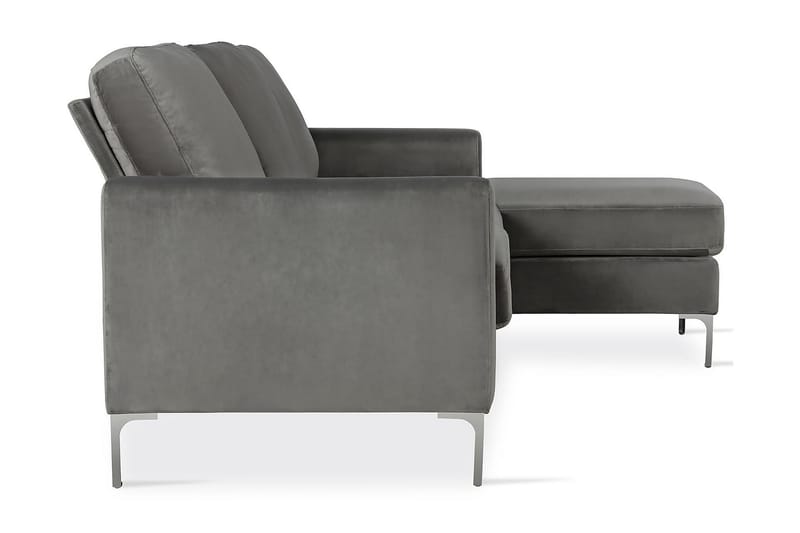 Divansoffa Chapman Grå/Sammet - Novogratz - Möbler - Soffa - Divansoffa & schäslongsoffa - 3 sits soffa med divan