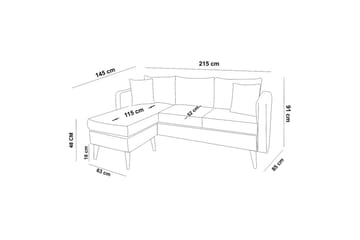 Divansoffa Hothan Vänster - Grå - Möbler - Soffa - Divansoffa & schäslongsoffa