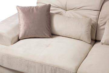 Divansoffa Janavia Höger - Beige/Svart - Möbler - Soffa - Divansoffa & schäslongsoffa - 4 sits soffa med divan