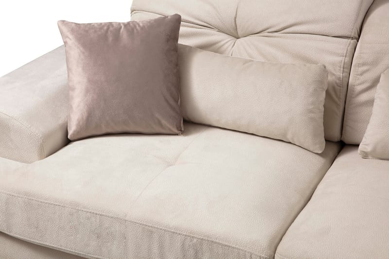 Divansoffa Janavia Höger - Beige/Svart - Möbler - Soffa - Divansoffa & schäslongsoffa - 4 sits soffa med divan