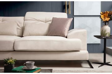 Divansoffa Janavia Höger - Beige/Svart - Möbler - Soffa - Divansoffa & schäslongsoffa - 4 sits soffa med divan
