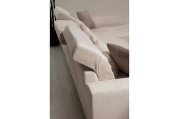 Divansoffa Janavia Höger - Beige/Svart - Möbler - Soffa - Divansoffa & schäslongsoffa - 4 sits soffa med divan
