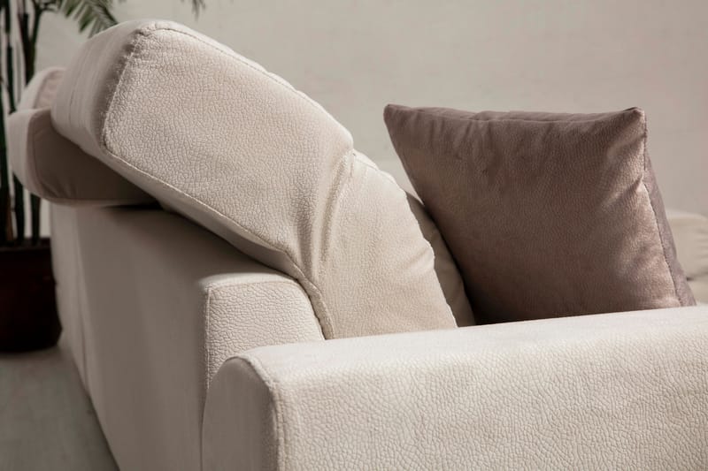 Divansoffa Janavia Höger - Beige/Svart - Möbler - Soffa - Divansoffa & schäslongsoffa - 4 sits soffa med divan