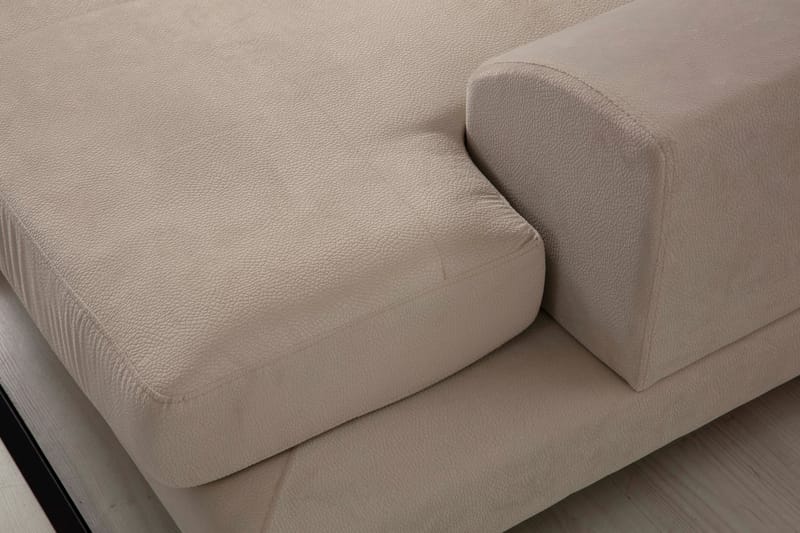 Divansoffa Janavia Höger - Beige/Svart - Möbler - Soffa - Divansoffa & schäslongsoffa - 4 sits soffa med divan
