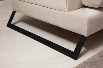 Divansoffa Janavia Höger - Beige/Svart - Möbler - Soffa - Divansoffa & schäslongsoffa - 4 sits soffa med divan