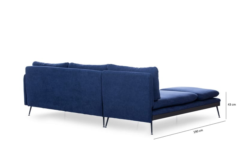 Divansoffa Ricabo - Blå - 3 sits soffa med divan - Divansoffa & schäslongsoffa