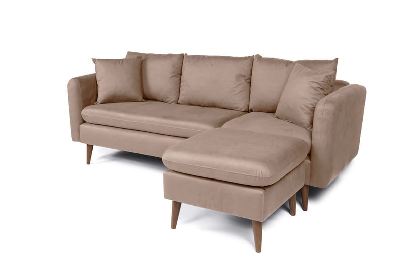 Divansoffa Sagkas Höger - Brun/Natur - Möbler - Soffa - Divansoffa & schäslongsoffa - 4 sits soffa med divan