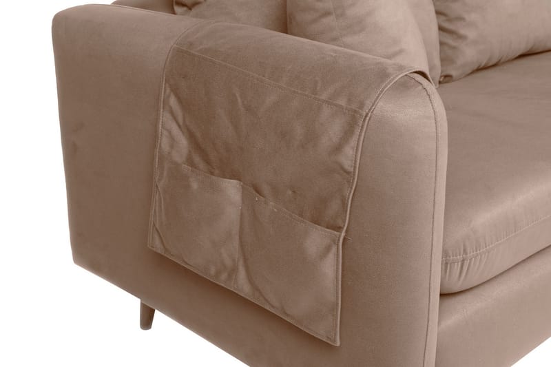 Divansoffa Sagkas Höger - Brun/Natur - Möbler - Soffa - Divansoffa & schäslongsoffa - 4 sits soffa med divan