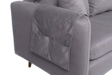 Divansoffa Sagkas Höger - Grå/Natur - Möbler - Soffa - Divansoffa & schäslongsoffa - 4 sits soffa med divan