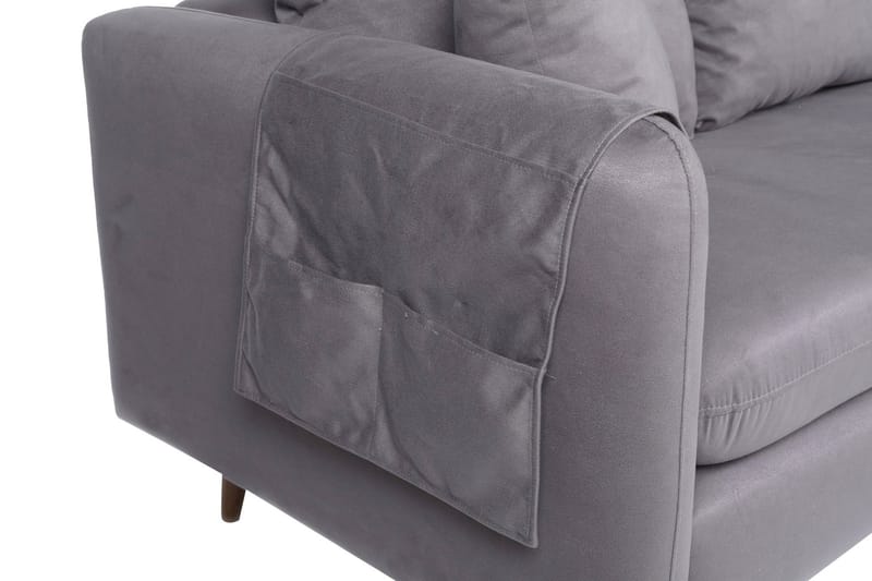 Divansoffa Sagkas Höger - Grå/Natur - Möbler - Soffa - Divansoffa & schäslongsoffa - 4 sits soffa med divan