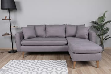 Divansoffa Sagkas Höger - Grå/Natur - Möbler - Soffa - Divansoffa & schäslongsoffa - 4 sits soffa med divan