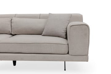 Divansoffa Tijuca Vänster - Beige/Svart - Möbler - Soffa - Divansoffa & schäslongsoffa - 4 sits soffa med divan