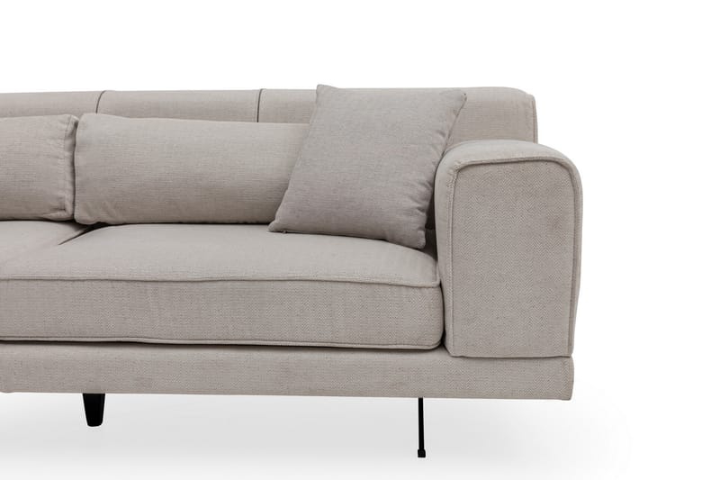 Divansoffa Tijuca Vänster - Beige/Svart - Möbler - Soffa - Divansoffa & schäslongsoffa - 4 sits soffa med divan