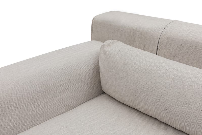 Divansoffa Tijuca Vänster - Beige/Svart - 4 sits soffa med divan - Divansoffa & schäslongsoffa