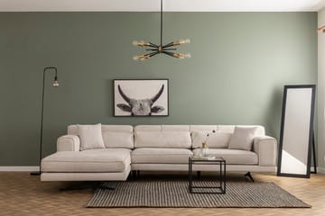 Divansoffa Tijuca Vänster - Beige/Svart - Möbler - Soffa - Divansoffa & schäslongsoffa - 4 sits soffa med divan