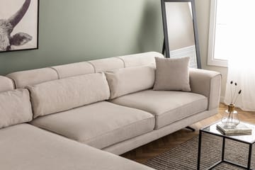 Divansoffa Tijuca Vänster - Beige/Svart - Möbler - Soffa - Divansoffa & schäslongsoffa - 4 sits soffa med divan