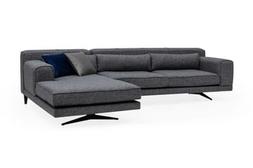 Divansoffa Tijuca Vänster - Grå/Svart - Möbler - Soffa - Divansoffa & schäslongsoffa - 4 sits soffa med divan