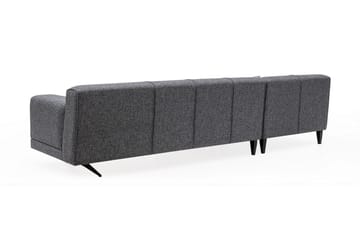 Divansoffa Tijuca Vänster - Grå/Svart - Möbler - Soffa - Divansoffa & schäslongsoffa - 4 sits soffa med divan