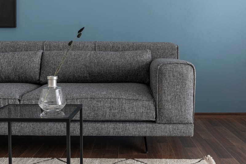 Divansoffa Tijuca Vänster - Grå/Svart - Möbler - Soffa - Divansoffa & schäslongsoffa - 4 sits soffa med divan