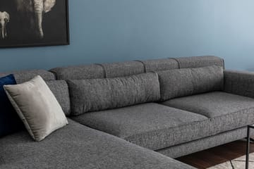 Divansoffa Tijuca Vänster - Grå/Svart - Möbler - Soffa - Divansoffa & schäslongsoffa - 4 sits soffa med divan