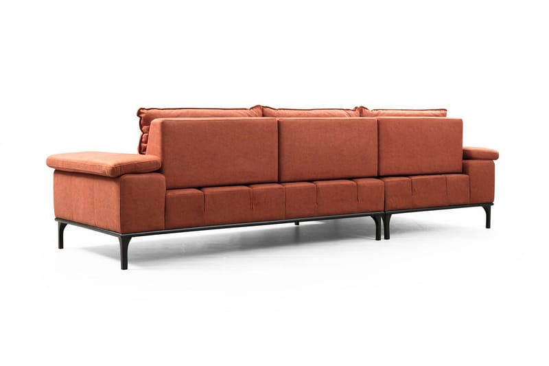 Divansoffa Vidueiros - Orange - 4 sits soffa med divan - Divansoffa & schäslongsoffa