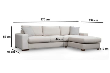 Divansoffa Portiella - Beige - Möbler - Soffa - Divansoffa & schäslongsoffa