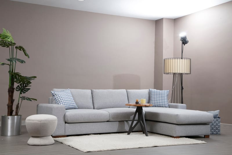 Divansoffa Portiella - Grå - Möbler - Soffa - Divansoffa & schäslongsoffa