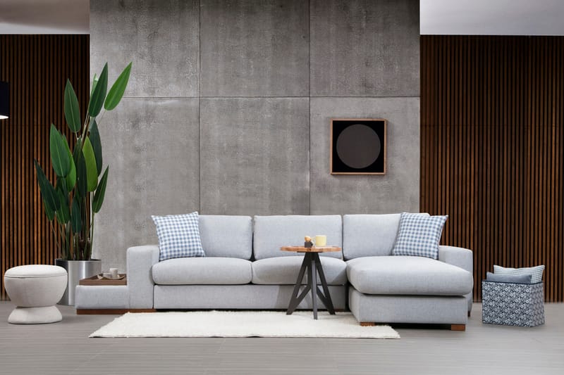 Divansoffa Portiella - Grå - Möbler - Soffa - Divansoffa & schäslongsoffa