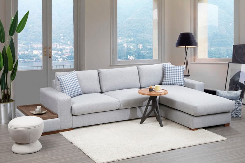 Divansoffa Portiella - Grå - Möbler - Soffa - Divansoffa & schäslongsoffa