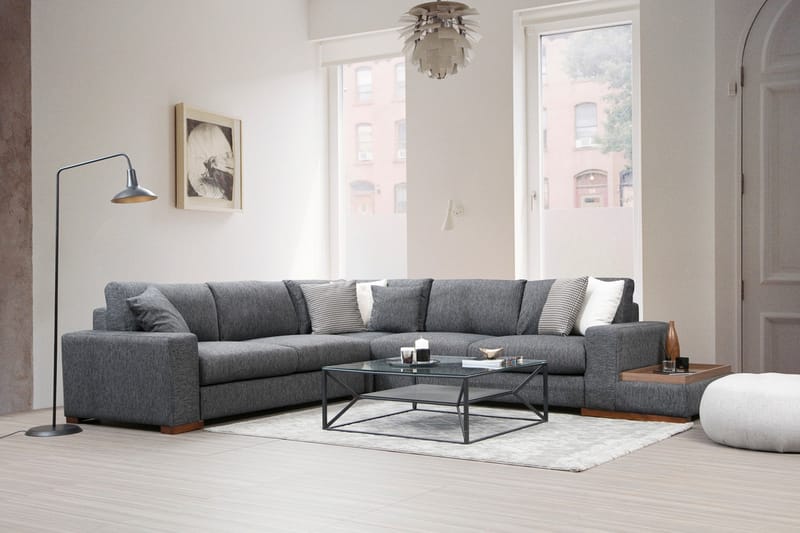 Divansoffa Portiella - Grå - Möbler - Soffa - Divansoffa & schäslongsoffa