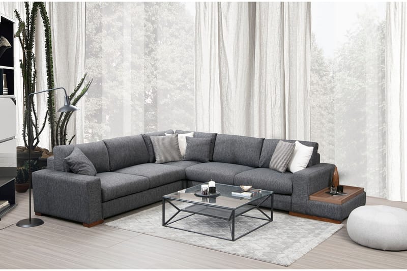 Divansoffa Portiella - Grå - Möbler - Soffa - Divansoffa & schäslongsoffa