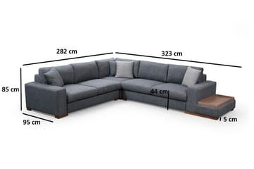 Divansoffa Portiella - Grå - Möbler - Soffa - Divansoffa & schäslongsoffa