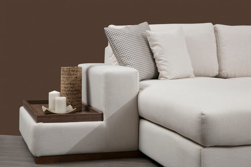 Divansoffa Portiella - Beige - Divansoffa & schäslongsoffa