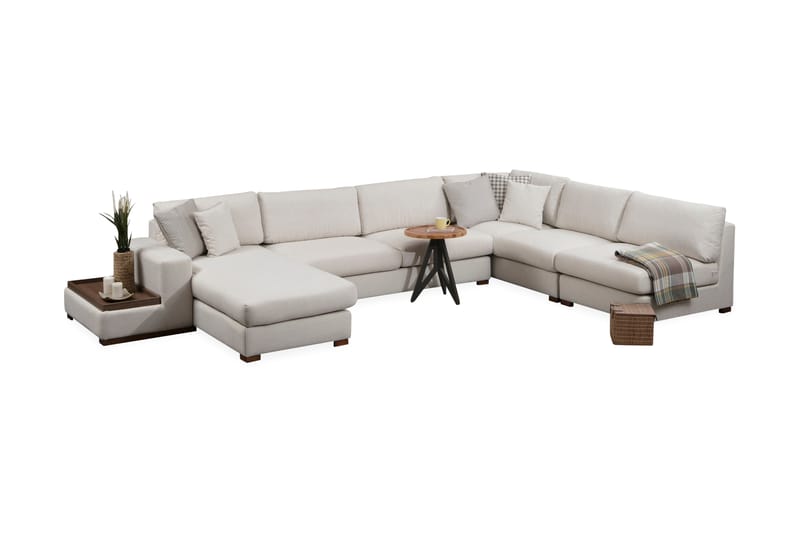 Divansoffa Portiella - Beige - Möbler - Soffa - Divansoffa & schäslongsoffa