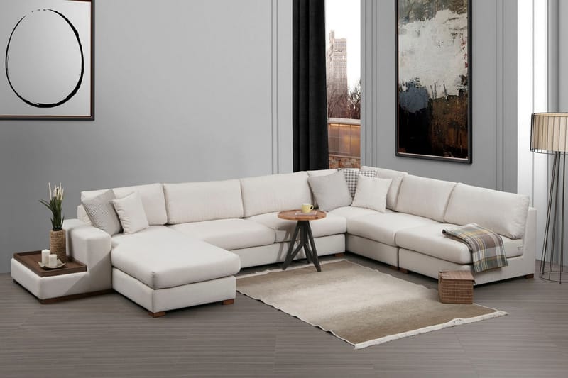 Divansoffa Portiella - Beige - Möbler - Soffa - Divansoffa & schäslongsoffa