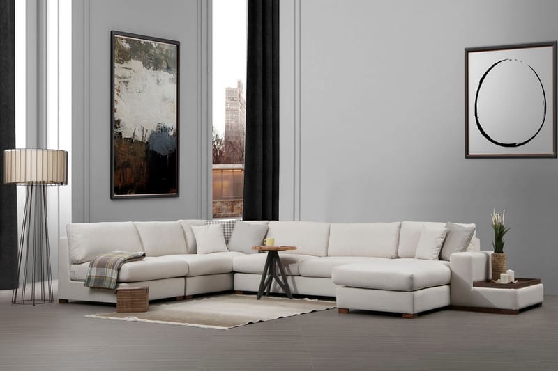 Divansoffa Portiella - Beige - Möbler - Soffa - Divansoffa & schäslongsoffa